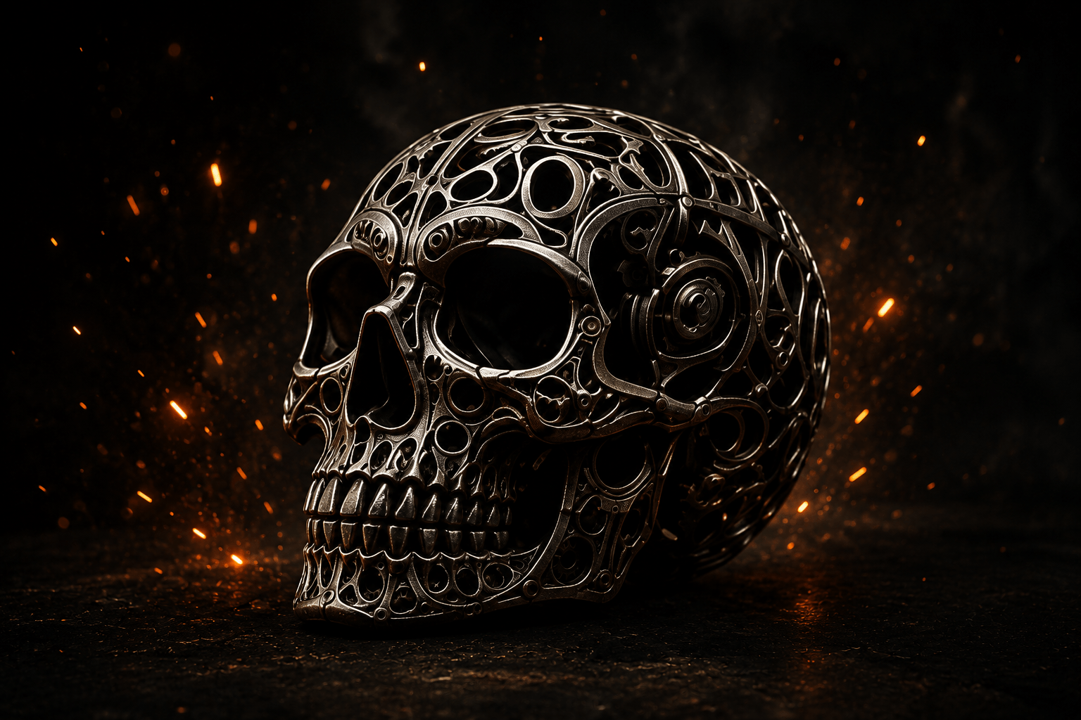 Ornate 3D printed skull, a custom gift piece