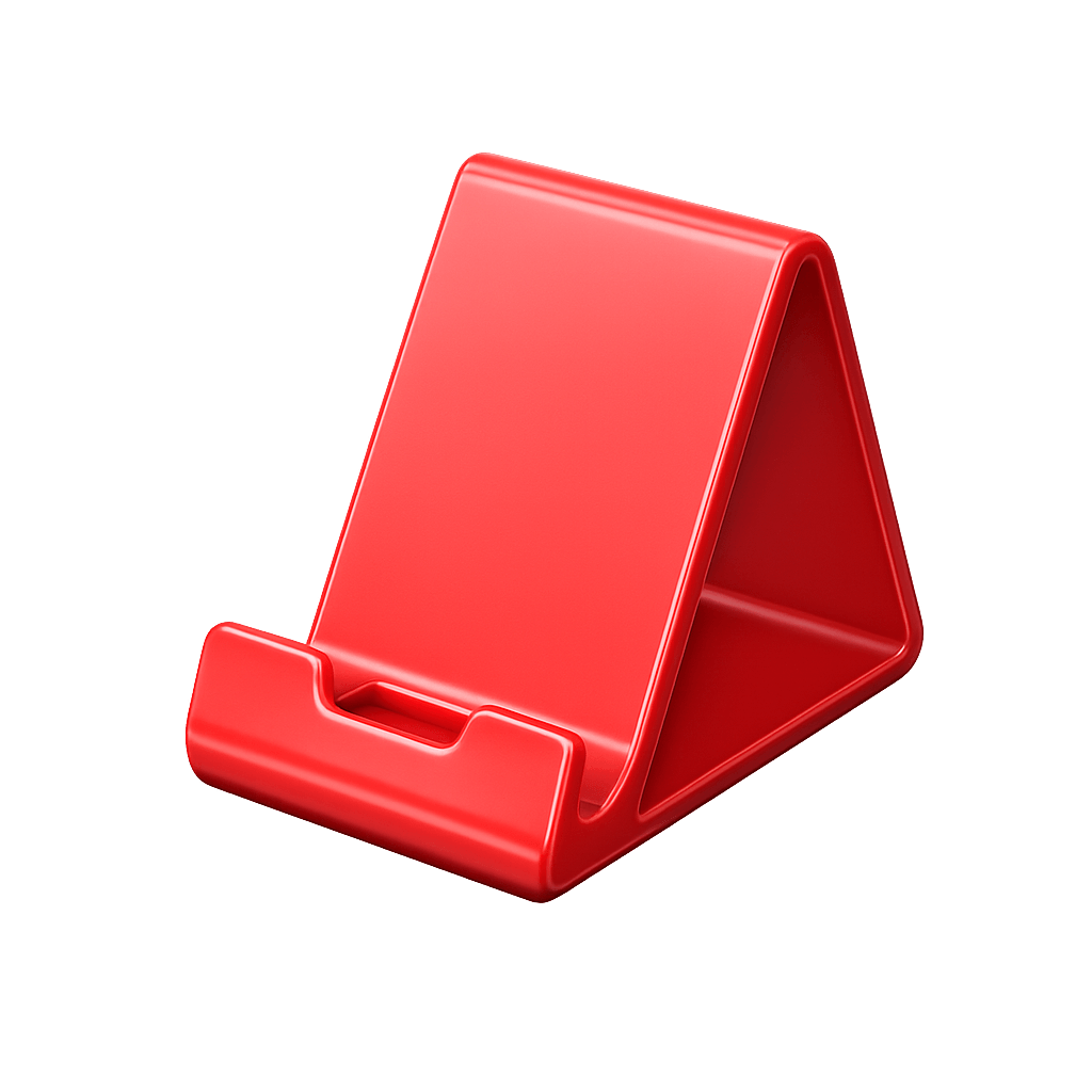 Red 3D printed phone stand